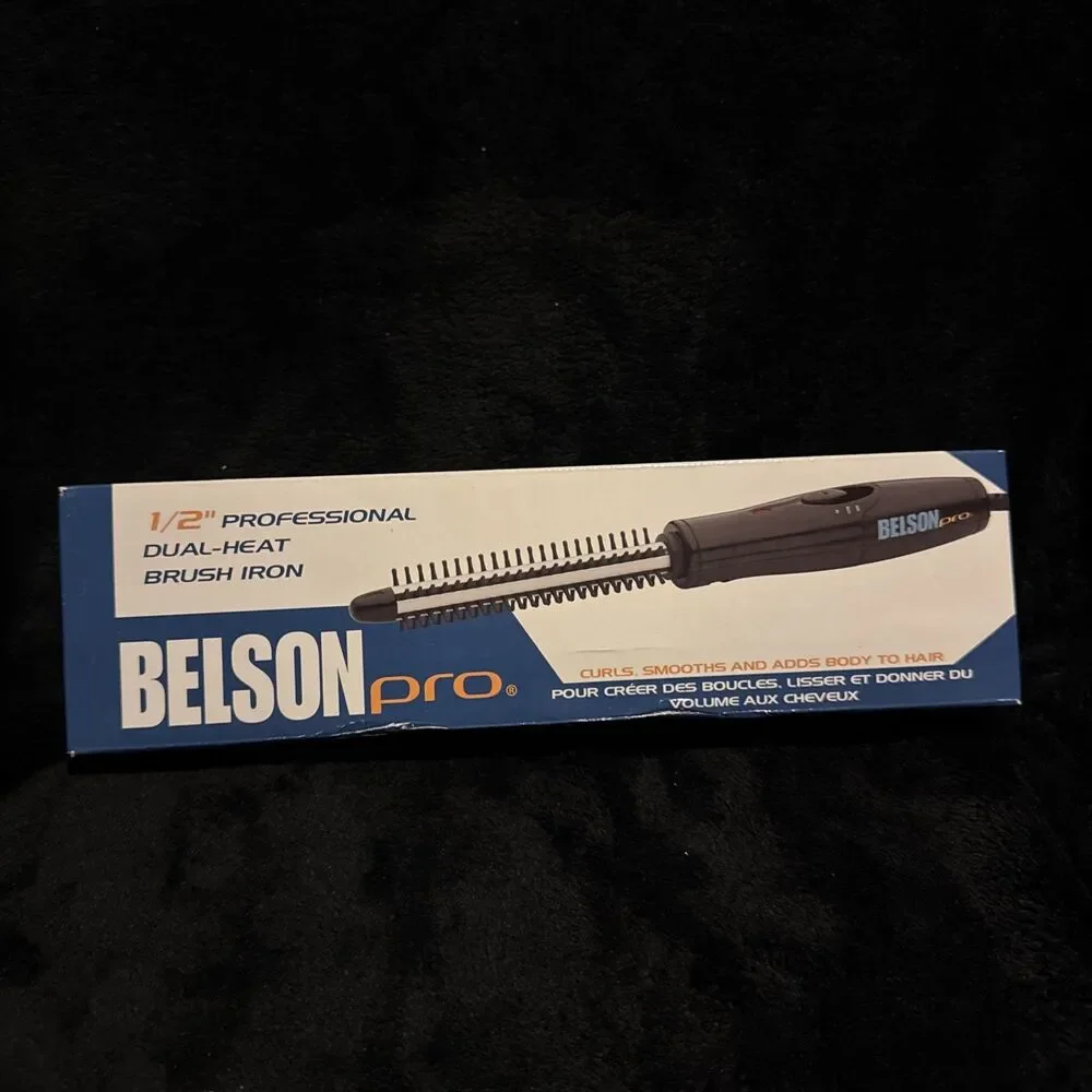 Belson Pro 1/2 Inch Professional Dual-Heat Curling Brush Iron Hair Styling Tool